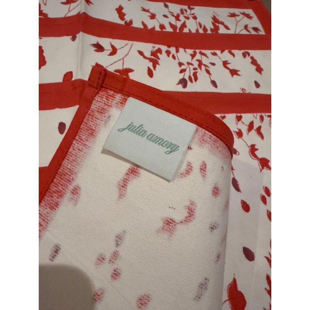 NWOT Julia Amory Block Print Placemats Red White (Set of 4) - Picture 3 of 3